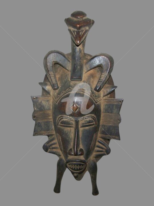 Sculpture titled "Masque Senoufo  art…" by Kebe, Original Artwork, Wood