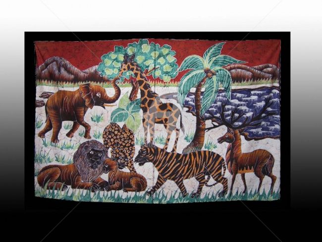 Sztuka tkaniny zatytułowany „Batik art de la dec…” autorstwa Kebe, Oryginalna praca