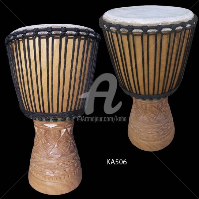 Sculpture titled "Djembe Instrument M…" by Kebe, Original Artwork