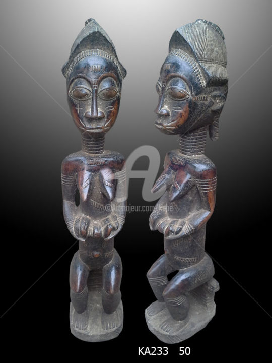 Sculpture intitulée "STATUETTE ART AFRIC…" par Kebe, Œuvre d'art originale, Bois