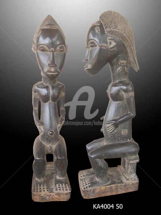 Scultura intitolato "Statuette Baoule…" da Kebe, Opera d'arte originale, Legno