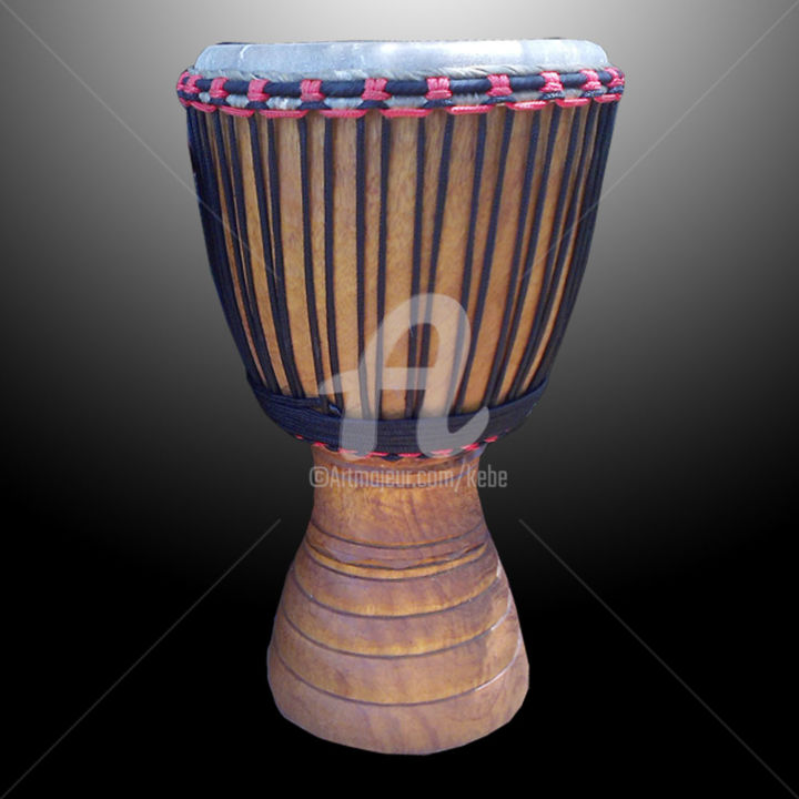 Sculpture intitulée "Djembe Instrument M…" par Kebe, Œuvre d'art originale