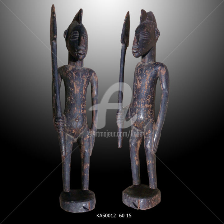 Sculpture titled "Statuette Sénoufo…" by Kebe, Original Artwork, Wood