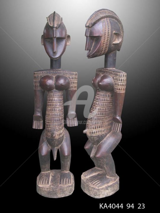 Sculpture titled "Statuette Dogon  ar…" by Kebe, Original Artwork, Wood