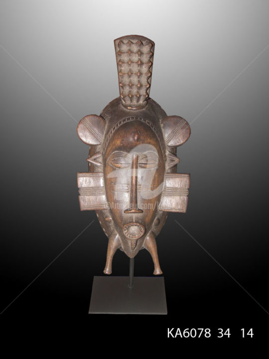 Sculpture titled "Masque Sénoufo art…" by Kebe, Original Artwork, Wood