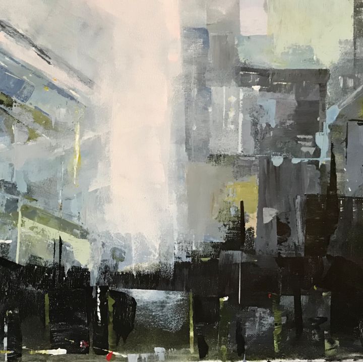 Disegno intitolato "cityscape détails" da Keef Art, Opera d'arte originale