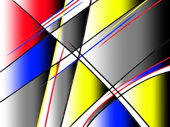 Digitale Kunst mit dem Titel "Wind on a Flag" von Keep Magic, Original-Kunstwerk, Digitale Malerei