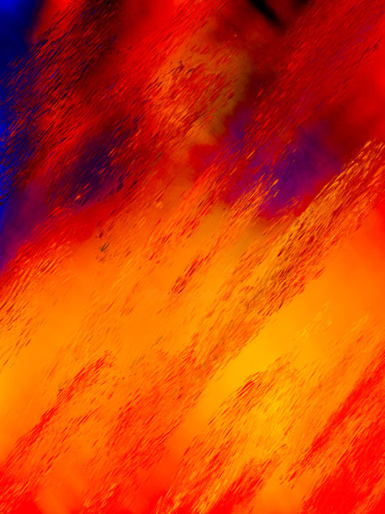 Digital Arts titled "Fire and Wind" by Keep Magic, Original Artwork, Digital Painting Mounted on Wood Stretcher frame