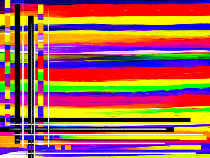 Digitale Kunst mit dem Titel "Lines and Stripes" von Keep Magic, Original-Kunstwerk, Digitale Malerei Auf Keilrahmen aus Hol…