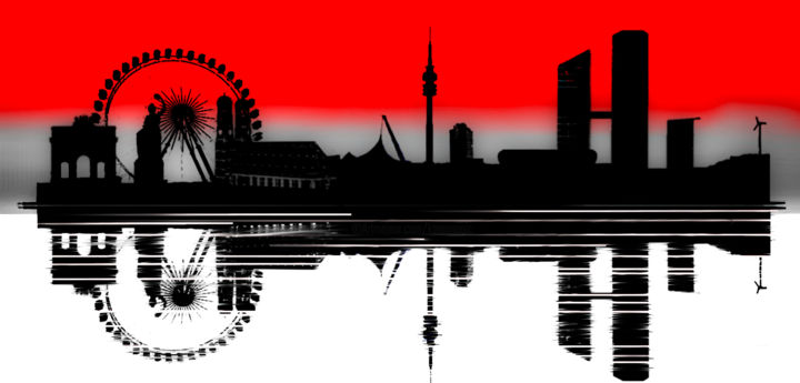 Arts numériques intitulée "Skyline Munich" par Keep Magic, Œuvre d'art originale, Peinture numérique