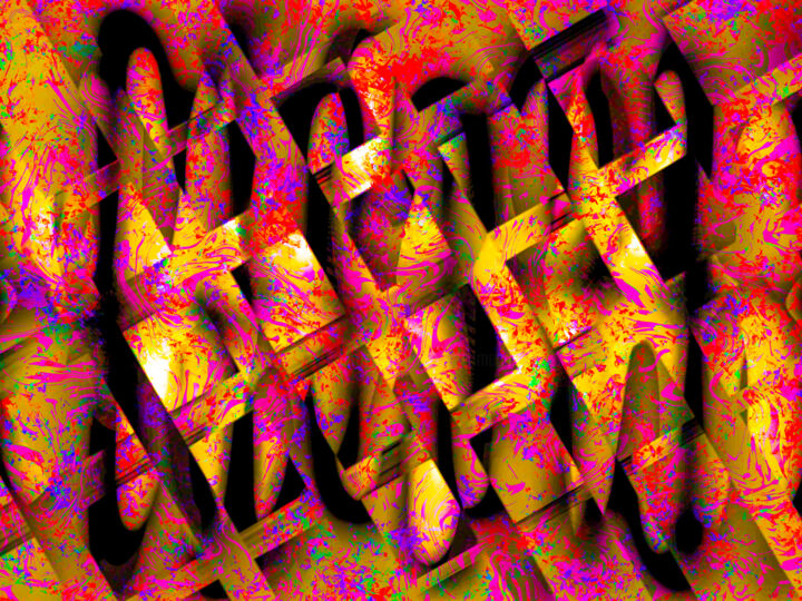 Digitale Kunst mit dem Titel ""Kreative Blockade"" von Keep Magic, Original-Kunstwerk, Digitale Malerei Auf Keilrahmen aus H…