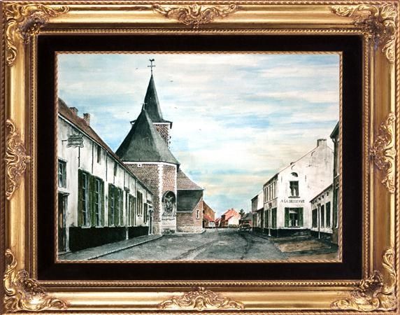 Drawing titled "oud St Michielskerk…" by Claude Piré, Original Artwork, Other