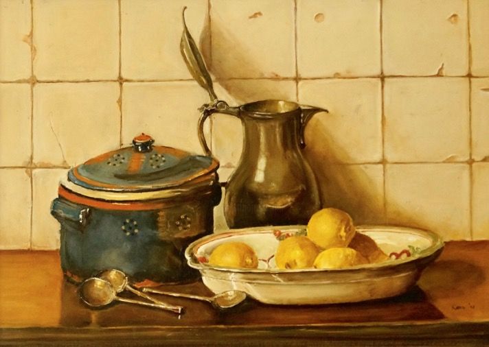 Peinture intitulée "stilleven-pan.jpg" par Kees Van Baest, Œuvre d'art originale