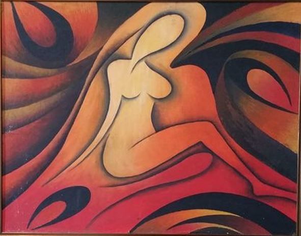 Painting titled "Desire" by Kehinde Aderinto, Original Artwork, Oil