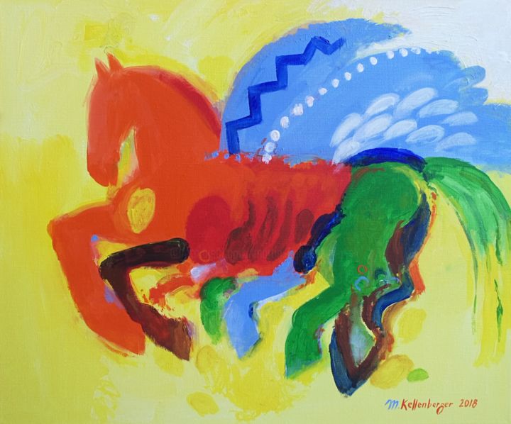 绘画 标题为“Pegasus for Vincent…” 由Martin Kellenberger, 原创艺术品, 丙烯