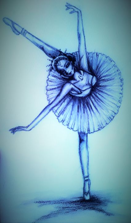 Painting titled "Ballet Blue" by Kelly Cheyanne Butcher, Original Artwork, Other