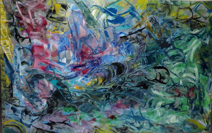 Peinture intitulée "Abstract painting.1Z" par Kelly Mathieu, Œuvre d'art originale, Acrylique