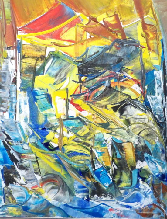 Painting titled "Abstract and poetry" by Kelly Mathieu, Original Artwork, Acrylic
