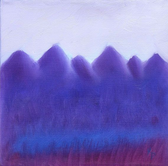 Painting titled "Blue Landscape" by Kelly Parker, Original Art, Oil