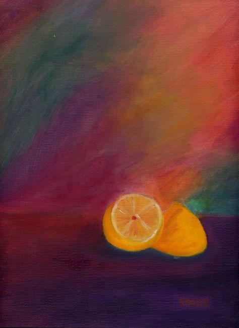 Painting titled "Lemon 1" by Kelly Parker, Original Art, Oil
