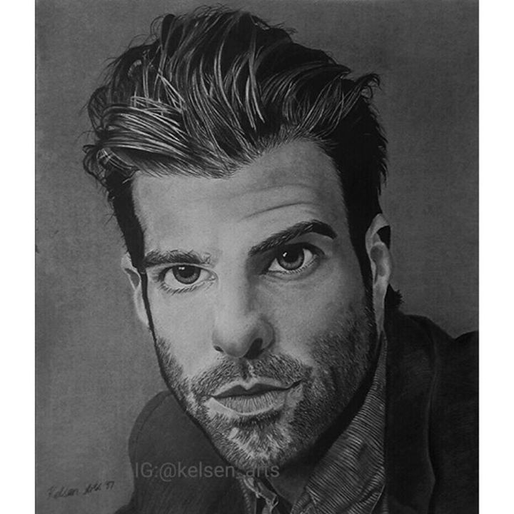 Drawing titled "FOCUS" by Kelsen Arts, Original Art, Charcoal