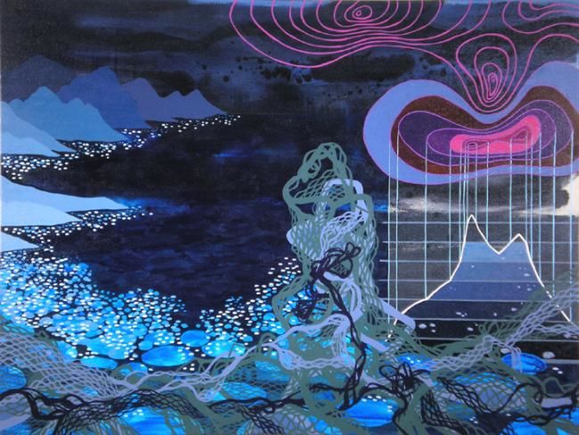 Painting titled "Current Debris" by Kelvin Ming Young, Original Art,