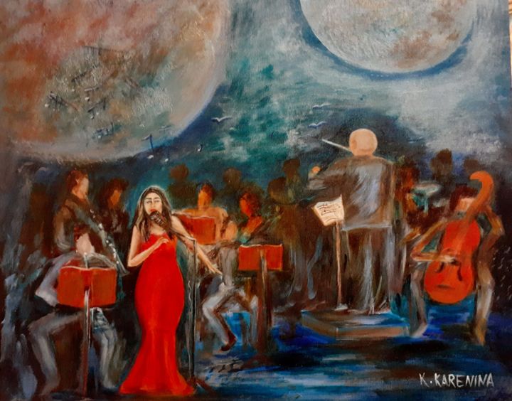 Pintura intitulada "Melodia do Universo" por Kely Karenina, Obras de arte originais, Acrílico