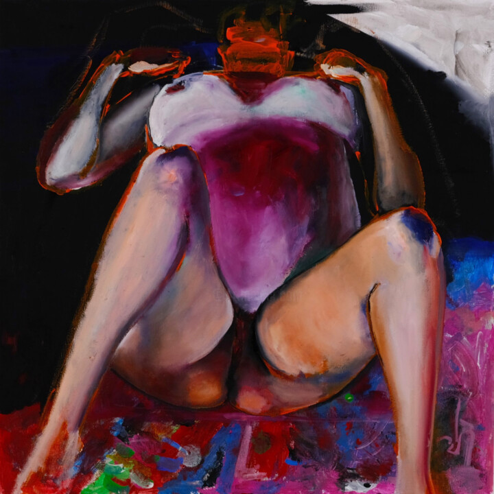 Painting titled "Afterbath 1" by Kemal Ridzal, Original Artwork, Oil Mounted on Wood Stretcher frame
