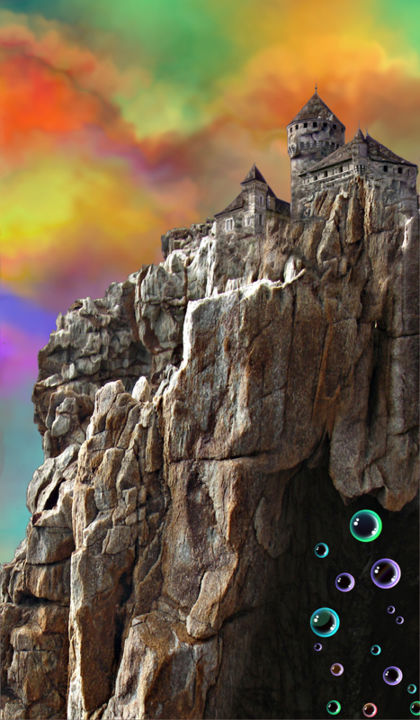 Цифровое искусство под названием "chateau fort" - Kempfi, Подлинное произведение искусства