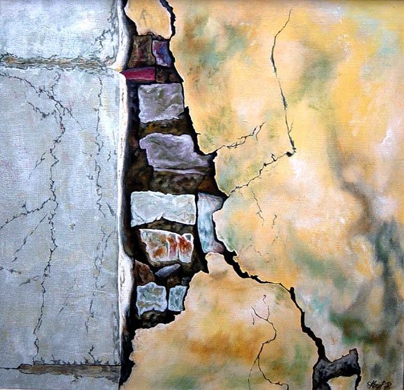 Painting titled "Le Mur d'Eysson (vo…" by Kempfi, Original Artwork