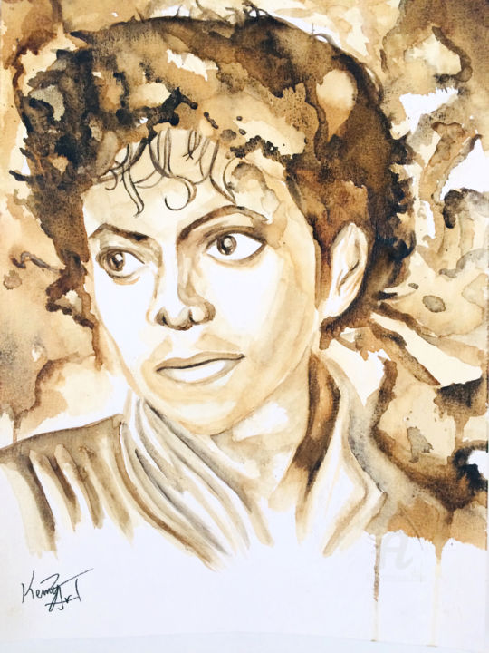 Schilderij getiteld "Michael Jackson - C…" door Kémyart, Origineel Kunstwerk, Anders