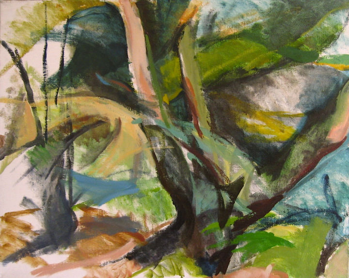 Painting titled "Sydenham Woods8" by Ken Dawson, Original Artwork, Oil Mounted on Wood Stretcher frame