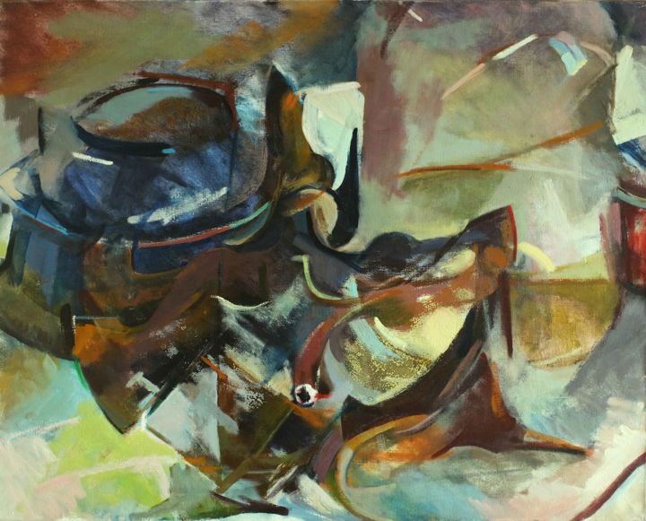 Painting titled "Still Life 27" by Ken Dawson, Original Art, Oil Mounted on Stretcher frame