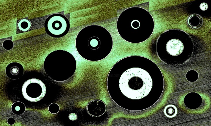 Photographie intitulée "Dotted Spirals 2e3d" par Ken Lerner, Œuvre d'art originale, Photographie numérique