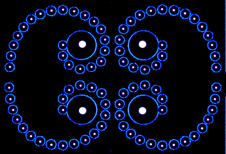 Photography titled "Dotted Spirals 3b4c4" by Ken Lerner, Original Artwork, Digital Photography