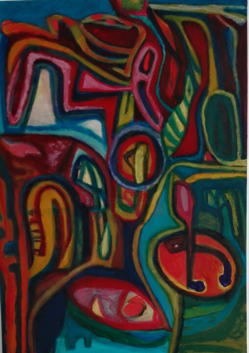 Painting titled "Olympiad." by Ken Pammen, Original Artwork, Acrylic