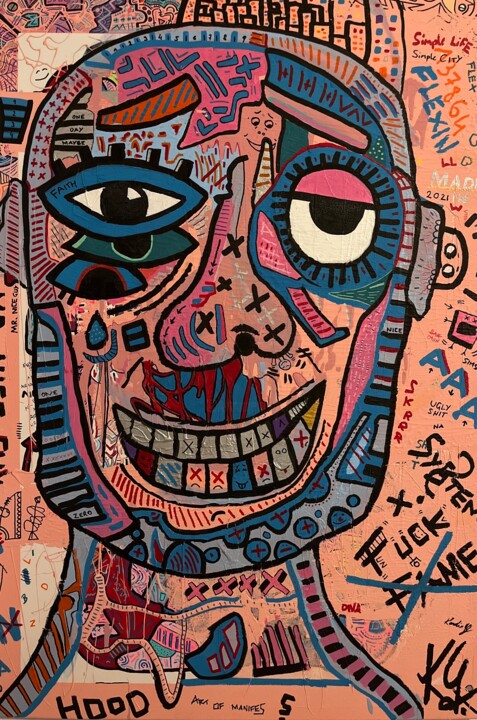 Painting titled "Mr.nice guy" by Kendinsky, Original Artwork, Acrylic