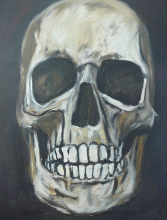 Peinture intitulée "Big Skull" par Kendjy, Œuvre d'art originale, Huile