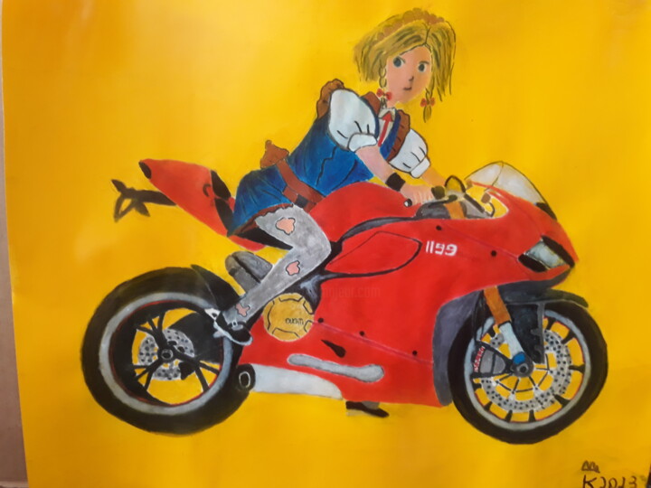 Painting titled "Anime Ducati" by Kenidy Oliveira, Original Artwork, Acrylic