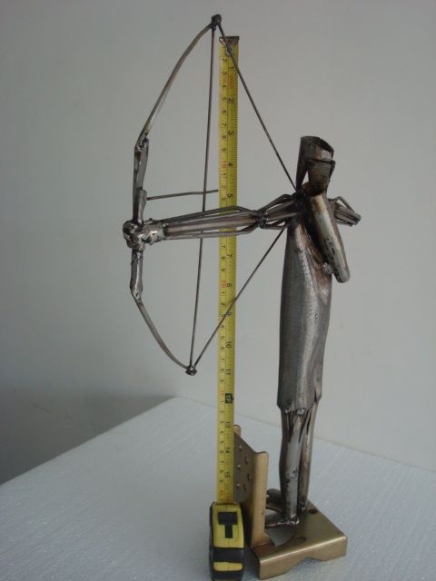 Sculpture titled "O Arqueiro" by Kennedias, Original Artwork, Metals