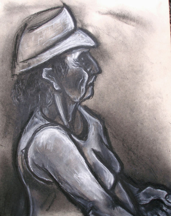Рисунок под названием "seated-older-woman-…" - Kenneth Agnello, Подлинное произведение искусства