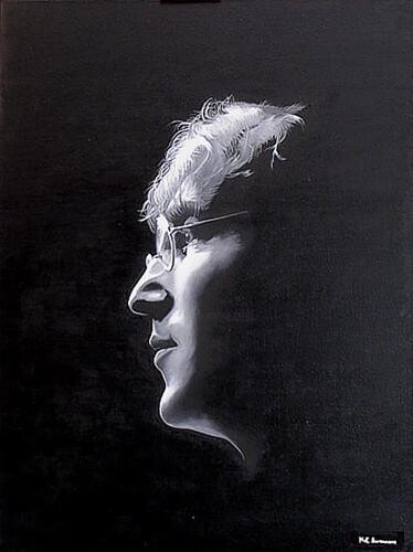 Painting titled "John Lennon "Imagin…" by Kenneth-Edward Swinscoe, Original Artwork