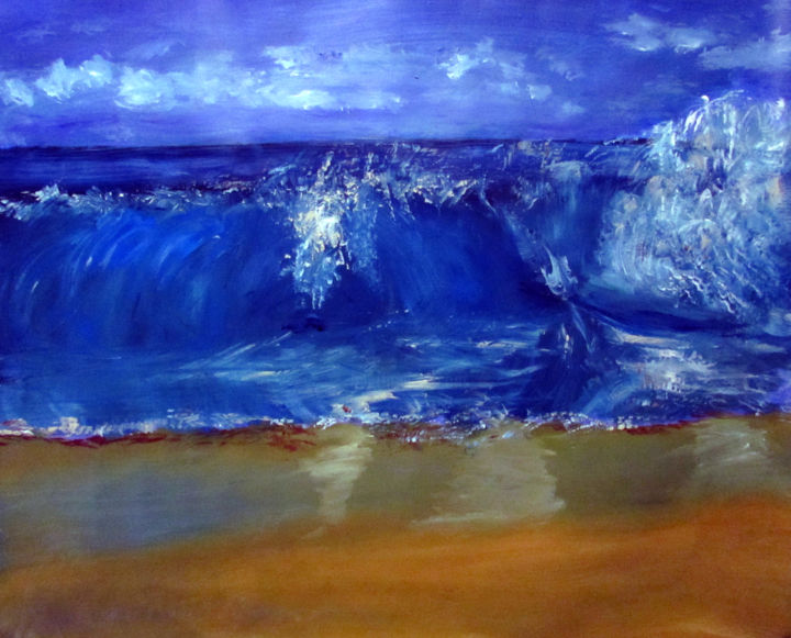 Painting titled "Melbourne Beach" by Kenneth Mckean, Original Artwork, Acrylic