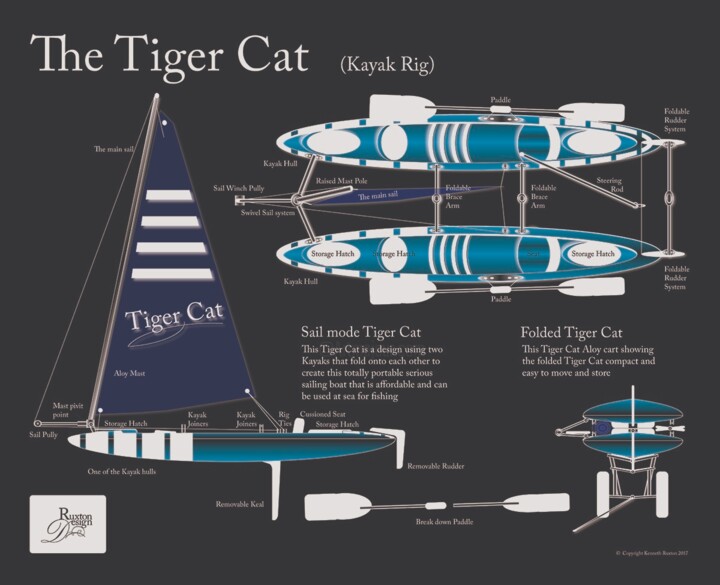 Drawing titled "The Tiger Cat" by Kenneth Ruxton, Original Artwork, Digital Photography