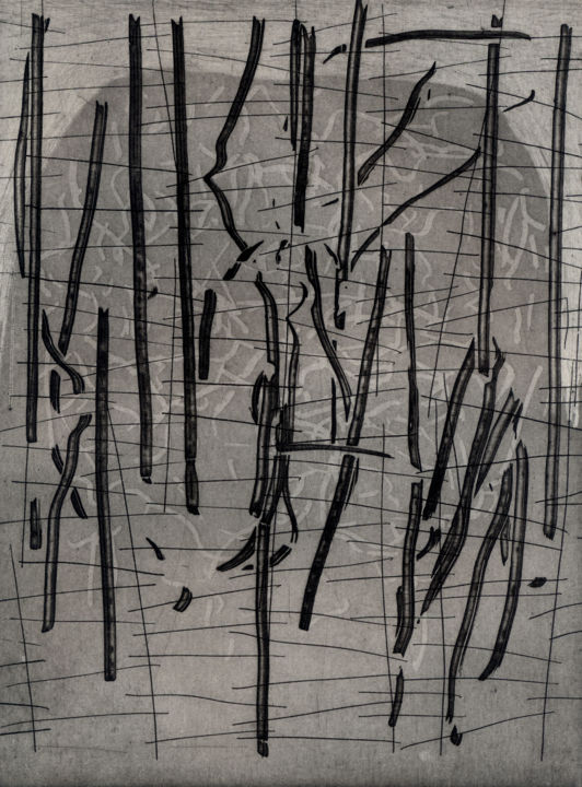 Gravures & estampes intitulée "Intermède III, No. 2" par Kenneth Alfred, Œuvre d'art originale, Eau-forte