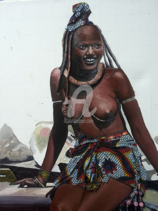 Peinture intitulée "FEMME HIMBA" par Kenn Kaushi, Œuvre d'art originale, Autre