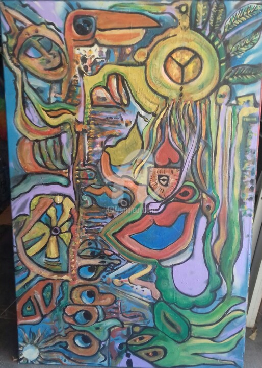 Peinture intitulée "Yucca" par Kenny De Decker, Œuvre d'art originale, Acrylique