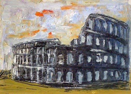 Malarstwo zatytułowany „coliseum back” autorstwa Kent Senecal, Oryginalna praca