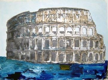 Malarstwo zatytułowany „coliseum front” autorstwa Kent Senecal, Oryginalna praca