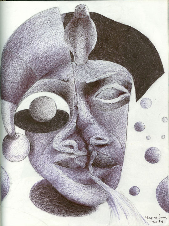 "La gloire du Pharaoh" başlıklı Resim Keramekis tarafından, Orijinal sanat, Mürekkep